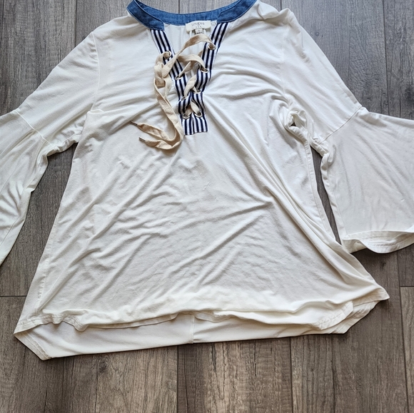 Umgee Women's Beige Bell Sleeve Small - Picture 5 of 6